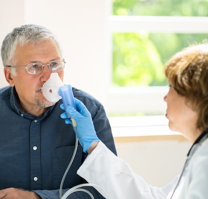 A breathing treatment for COPD helps reduce trapped air and applies positive pressure to support native airways